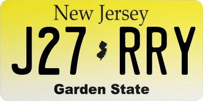 NJ license plate J27RRY