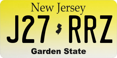 NJ license plate J27RRZ