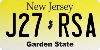 NJ license plate J27RSA