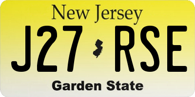 NJ license plate J27RSE