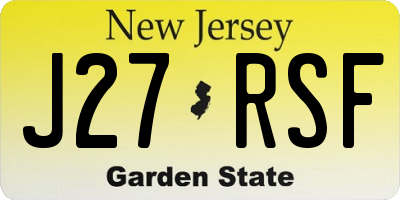 NJ license plate J27RSF