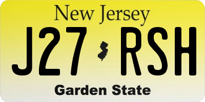 NJ license plate J27RSH