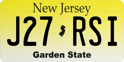 NJ license plate J27RSI