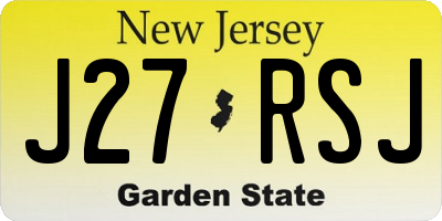 NJ license plate J27RSJ