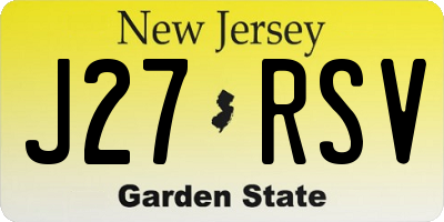 NJ license plate J27RSV