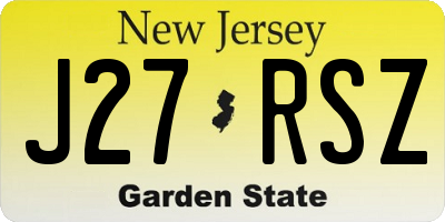 NJ license plate J27RSZ