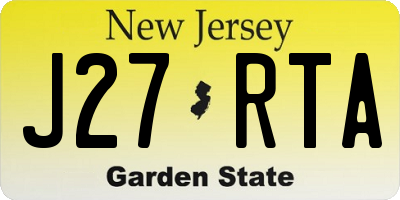 NJ license plate J27RTA