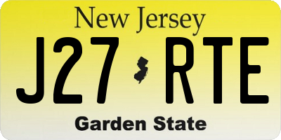 NJ license plate J27RTE