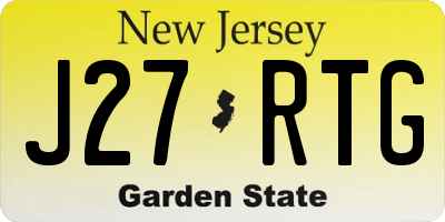 NJ license plate J27RTG