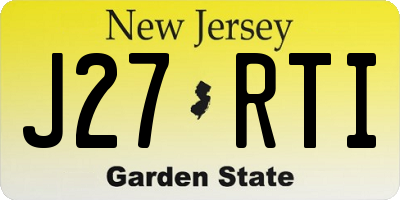 NJ license plate J27RTI