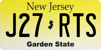 NJ license plate J27RTS