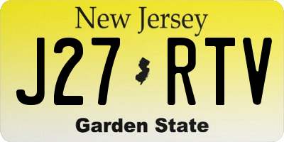 NJ license plate J27RTV