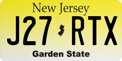 NJ license plate J27RTX