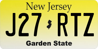 NJ license plate J27RTZ