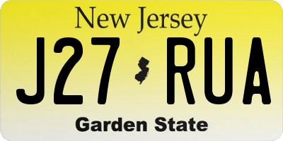 NJ license plate J27RUA