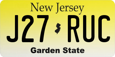 NJ license plate J27RUC