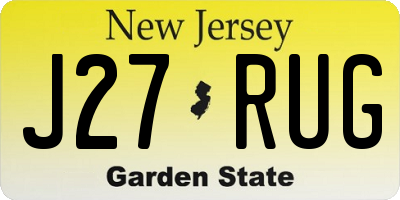 NJ license plate J27RUG