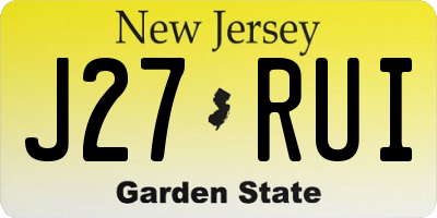 NJ license plate J27RUI
