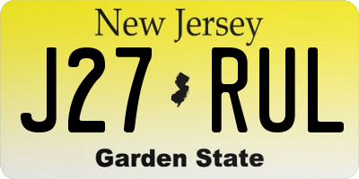 NJ license plate J27RUL