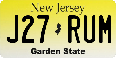 NJ license plate J27RUM