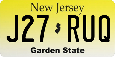 NJ license plate J27RUQ