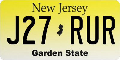 NJ license plate J27RUR