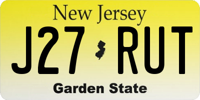 NJ license plate J27RUT