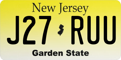 NJ license plate J27RUU