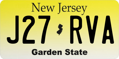 NJ license plate J27RVA