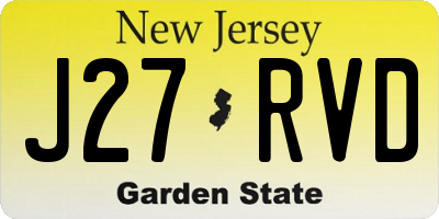 NJ license plate J27RVD