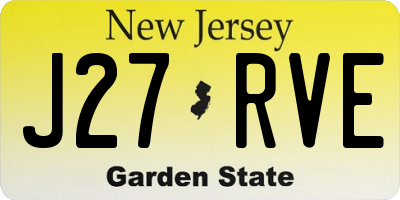 NJ license plate J27RVE