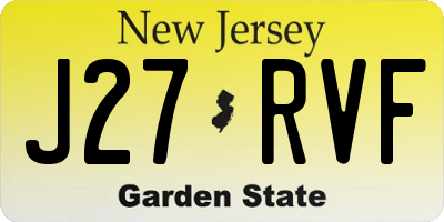 NJ license plate J27RVF