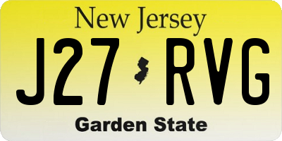 NJ license plate J27RVG