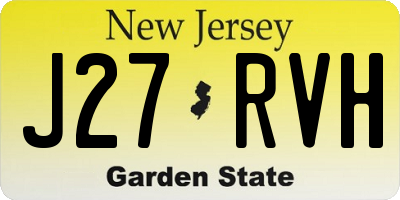 NJ license plate J27RVH