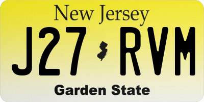NJ license plate J27RVM