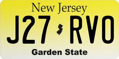 NJ license plate J27RVO