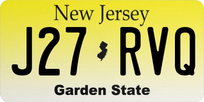 NJ license plate J27RVQ