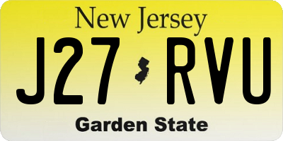 NJ license plate J27RVU