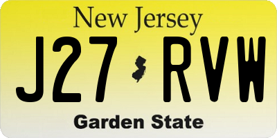 NJ license plate J27RVW