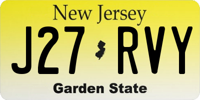NJ license plate J27RVY