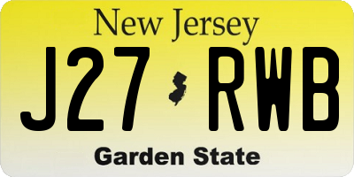 NJ license plate J27RWB