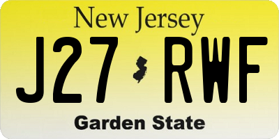 NJ license plate J27RWF