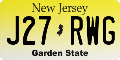 NJ license plate J27RWG