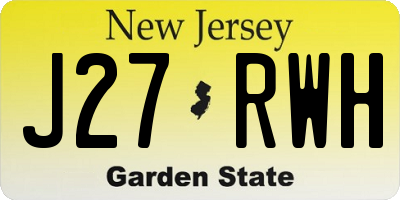 NJ license plate J27RWH