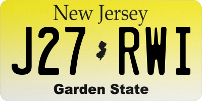 NJ license plate J27RWI
