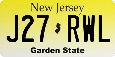 NJ license plate J27RWL