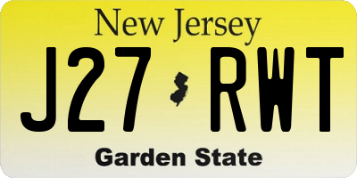 NJ license plate J27RWT