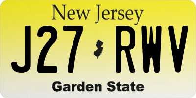 NJ license plate J27RWV