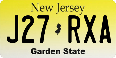 NJ license plate J27RXA