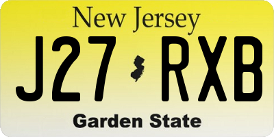 NJ license plate J27RXB